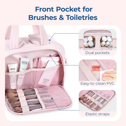 Gravelreign Crush 4-in-1 Puffy Multi-Functional Toiletry Bag for Women – Large Capacity Travel Organizer with 4 Compartments Outdoorfun Makeup Pouch SpringStatements