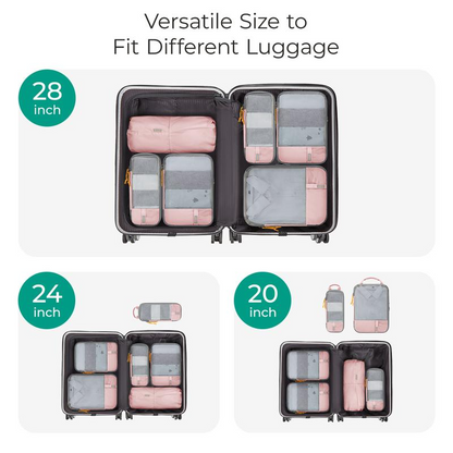 Gravelreign Compression Packing Cubes for Suitcases - 6 Set Travel Organizer Polyester Cubes for Luggage Organization SpringStatements