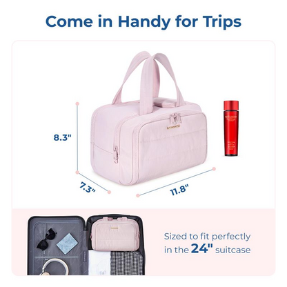 Gravelreign Crush 4-in-1 Puffy Multi-Functional Toiletry Bag for Women – Large Capacity Travel Organizer with 4 Compartments Outdoorfun Makeup Pouch SpringStatements