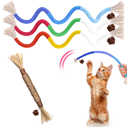 Mresio®🔥😻 Cat Toys Chew Rope & Silvervine Sticks for Bored Indoor Adult Cats