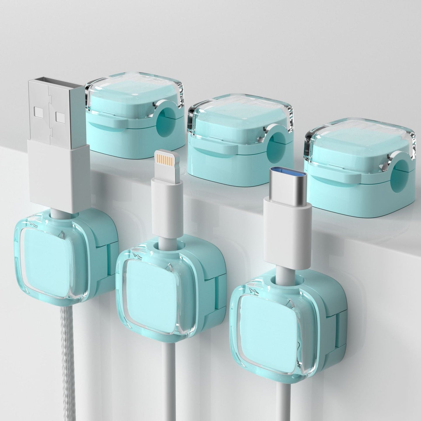 Magnetic Cord Organizer Holder, 6 Pack Wall Mounted Cable Clips, Desktop Cable Organizer Storage Management Clip, Home Organizer for Office Desk